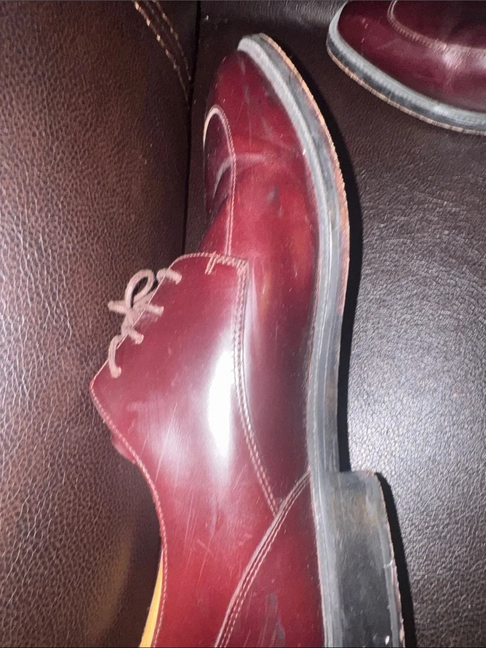 Rockport Burgundy Leather Split Toe Derby Dress Shoes APM1235E Men Size 10 1/2 W